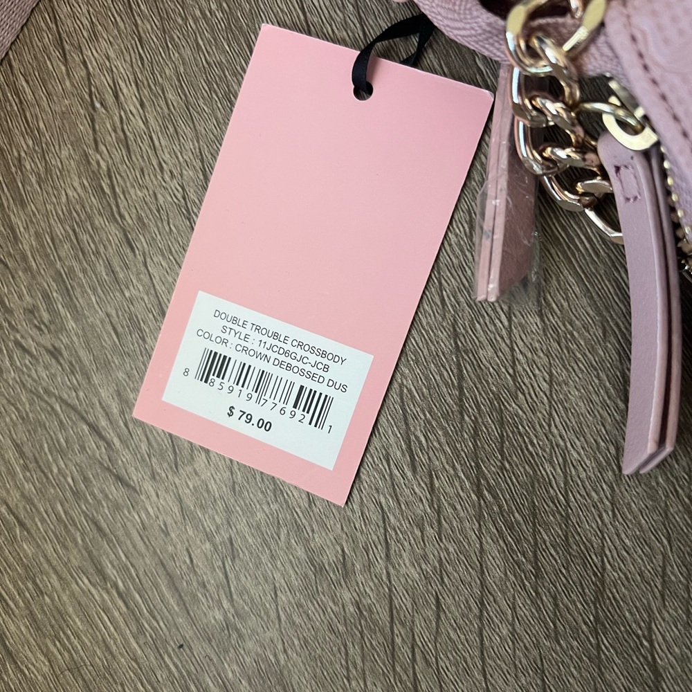 NWT Juicy Couture Pink 2 in 1 Crossbody Bag with Gold Chain - Picture 5 of 11